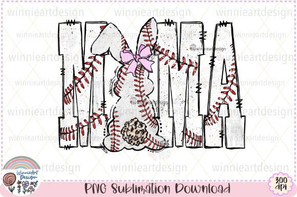Mama Baseball Game Day Sublimation Bunny Graphics